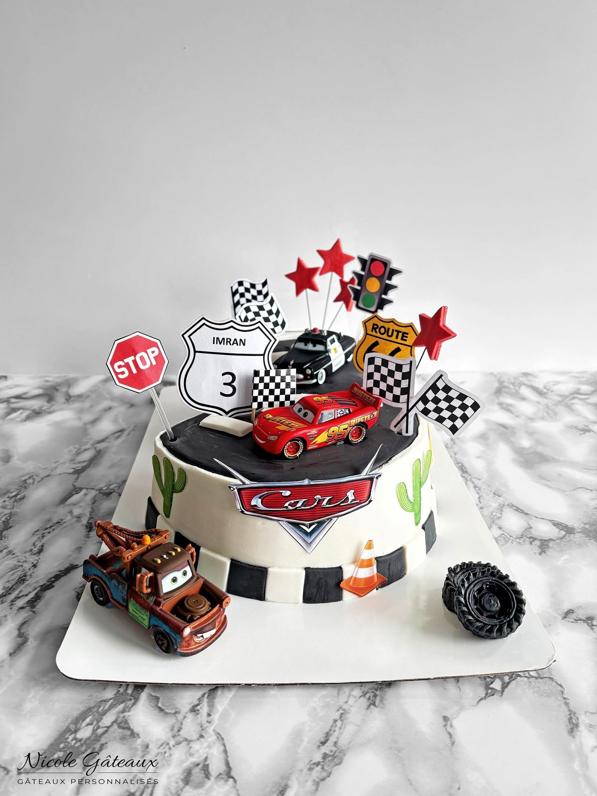 Gâteau thème Cars, 3 ans d'Imran